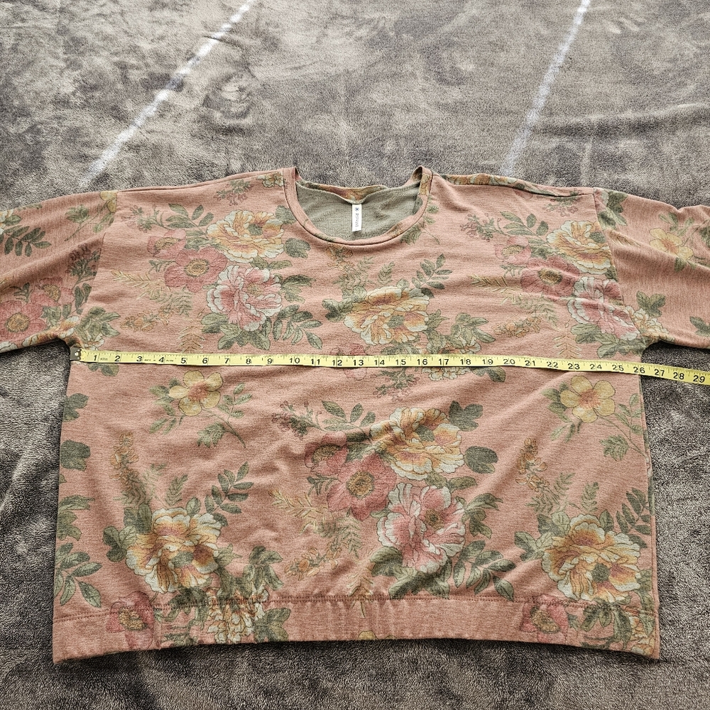 Piphany  Long Sleeve Top Floral Print Mauve Womens Large - Picture 8 of 13
